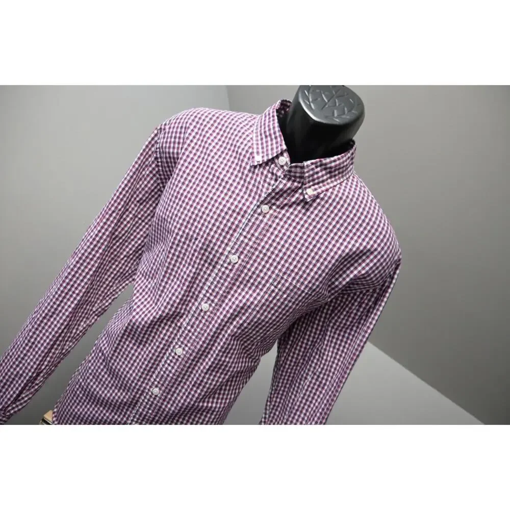J Crew Dress Shirt Classic Fit Casual Plaid Button‎ Up Long Sleeve Mens XL